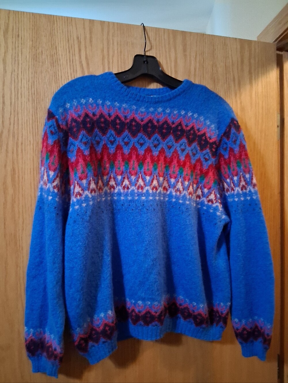 vintage Benetton Fair Isle knit pullover sweater, Made In Italy Unisex Multicolo